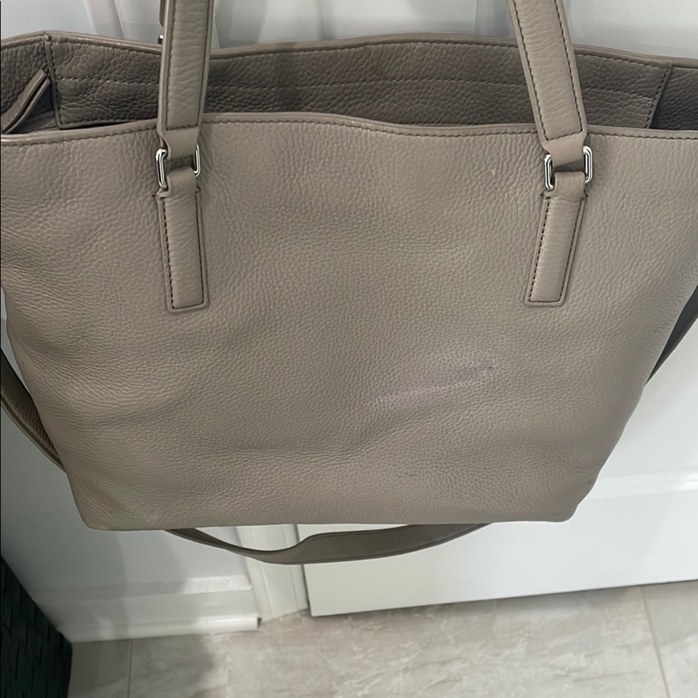 Tory Burch Gray Pebbled Leather Tote - Picture 2 of 5
